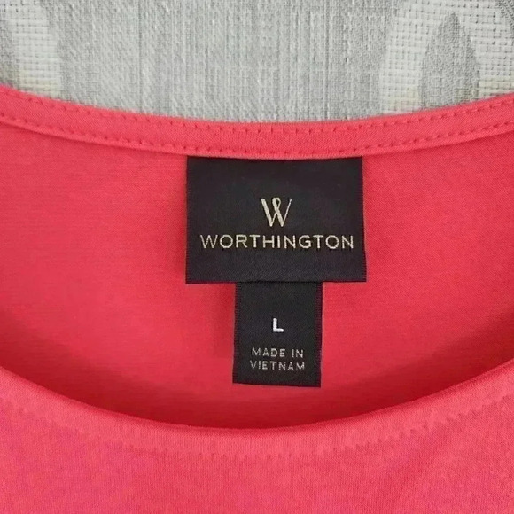 W Worthington Red Sleeveless Women's Blouse L - Picture 6 of 8